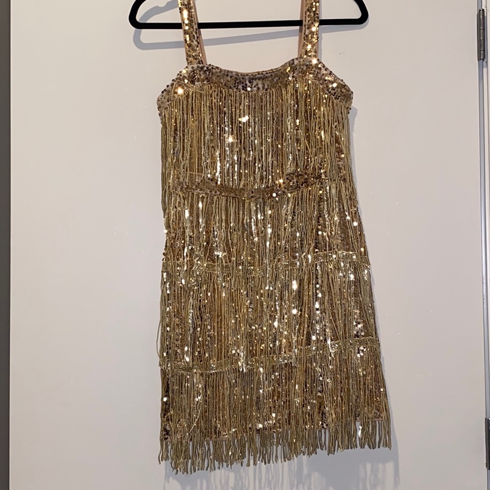 Gold Fringe Sequin Sparkle Dress (Eras Tour Dupe/Lookalike)